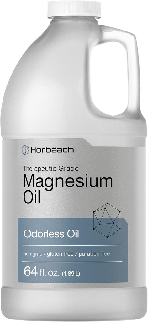 Horbäach Magnesium Oil → 64 fl. oz → 治疗级 → 蔬菜、非GMO、Gluten Free 和 Paraben Free Odorless 公式