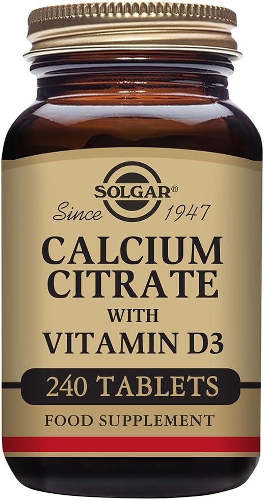 Solgar Calcium 配有维生素D3平板电脑,240个计数(Pack of 1)