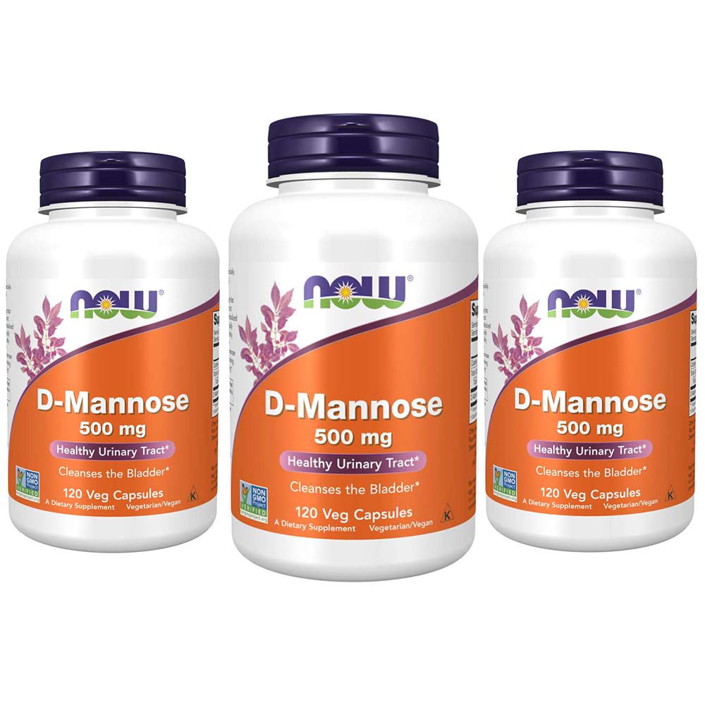 食品补充品,D-Mannose 500毫克,非GMO项目核实,健康尿道切除*,120Veg Capsules(3包)