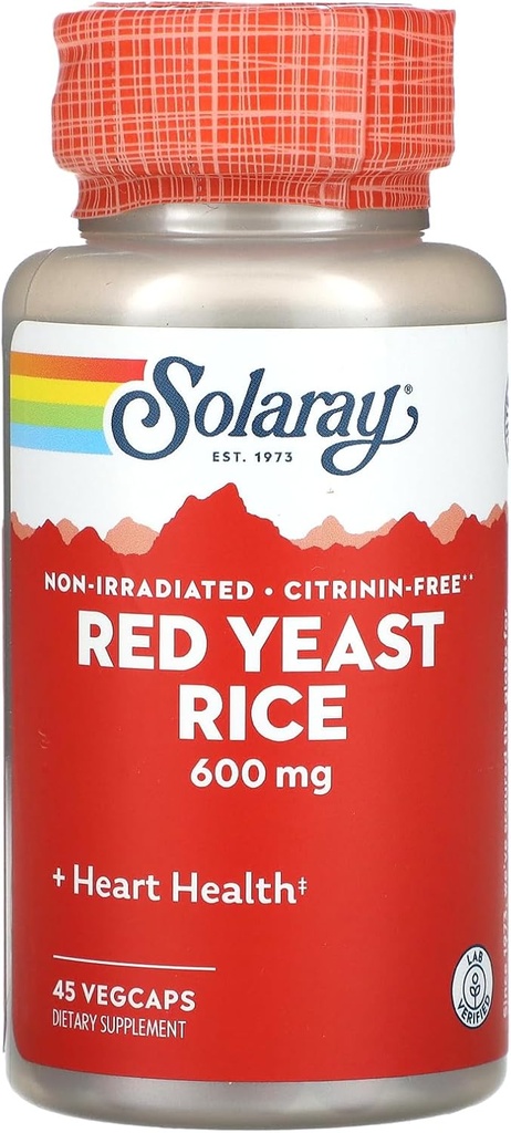 SOLARAY红酵母稻-600MG(45卡普勒斯)
