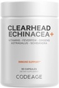 编码 清头 Echinacea+ 补编 - Echinacea, Schisandra, Feverfew, Coptis, American Ginseng, Astragalus, Garlic, Probiotic, 维生素C & D3, 锌, 硒 - 清头维生素 - 90 Capsules