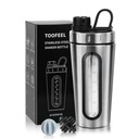 TOOFEEL 摇摆瓶 蛋白质混合剂 28 oz 无色钢蛋白摇摆剂 装有 2 个混合球,不停留冷/热,可见窗金属摇摆剂杯,防漏,BPA 自由瓶摇摆剂