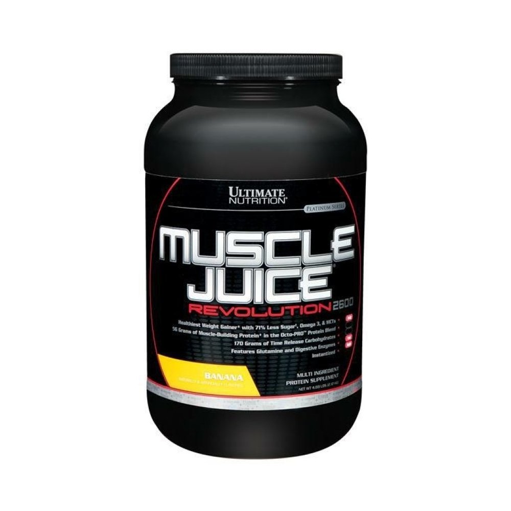 终极营养 肌肉汁革命 2600 重量 增益器 肌肉用Glutamine恢复 肌细胞 Casein和时间释放 复合碳水化合物 香蕉蛋白粉 4.69英镑