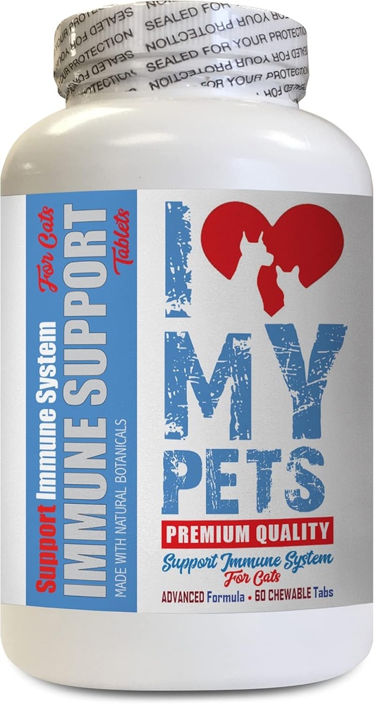 我爱我的PETS LLC 猫肝食物 - CAT Immune支持 - 助推 - 健康补充 - 猫的图尔默里 - 60 treats (1瓶)