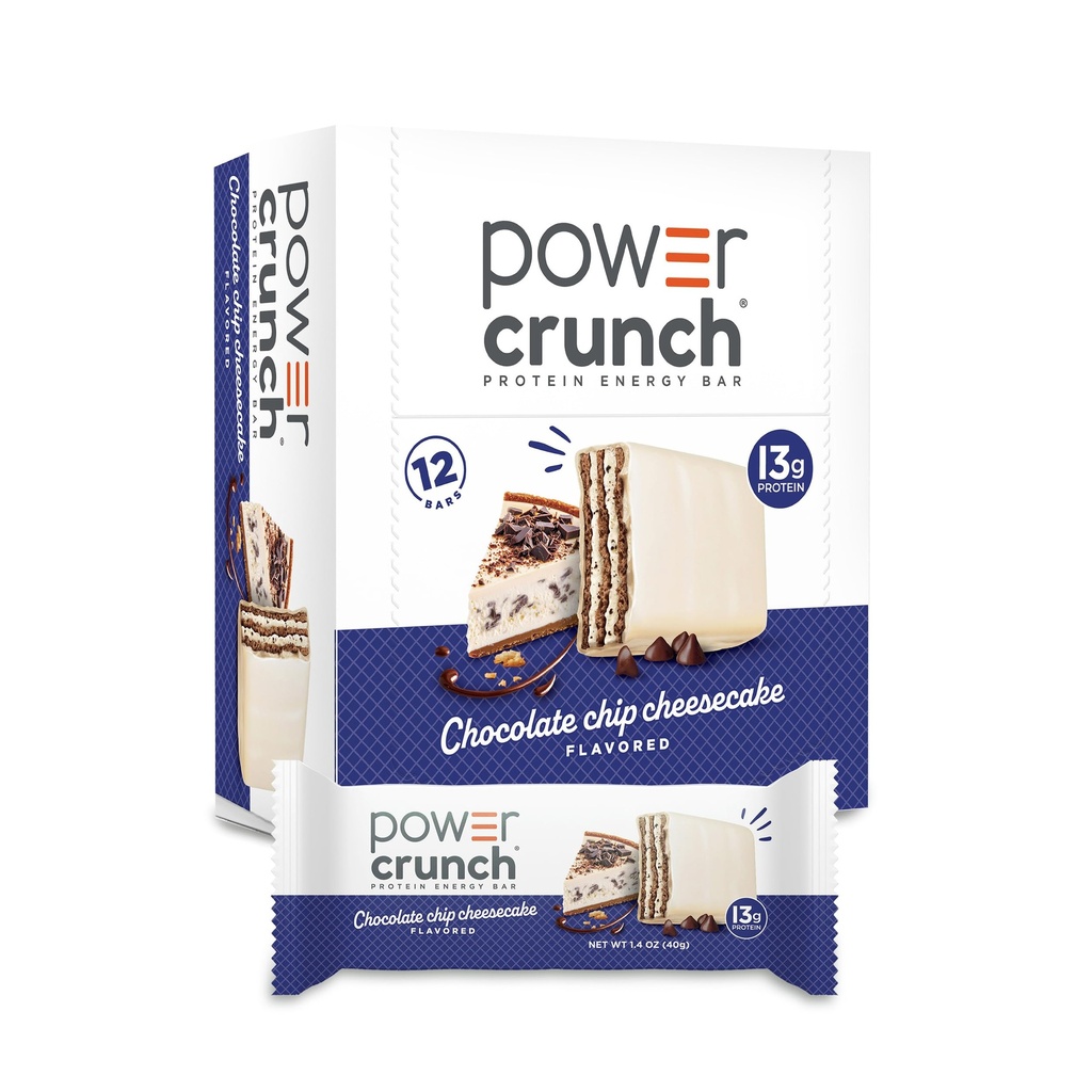 Power Crunch 蛋白质 Wafer Bars, 高蛋白小吃 美味味 巧克力芝士蛋糕, 1.4 Ounce(12个伯爵)