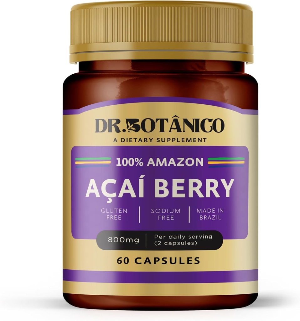Açaí Berry 800mg – Immune & Skin Support – Botanico博士(60名卡普勒斯)