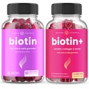 NutraChamps 完整生物素包用于头发,皮肤和钉. 生物锡和生物锡+