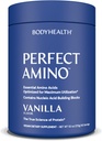 BodyHealth PerfectAmino Powder - BCAA and EAA Powder for Pre and Post Workout - Amino Acid Energy Drink for Men and Women to Support Lean Muscle and Recovery - Vanilla - 60 Servings