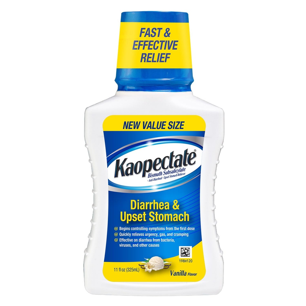 Kaopectate Vanilla 多症状 -- -- 白喉和亚萨利细胞酸盐的成人腹泻药物,胃部救治的抗腹泻药物 -- -- 11oz