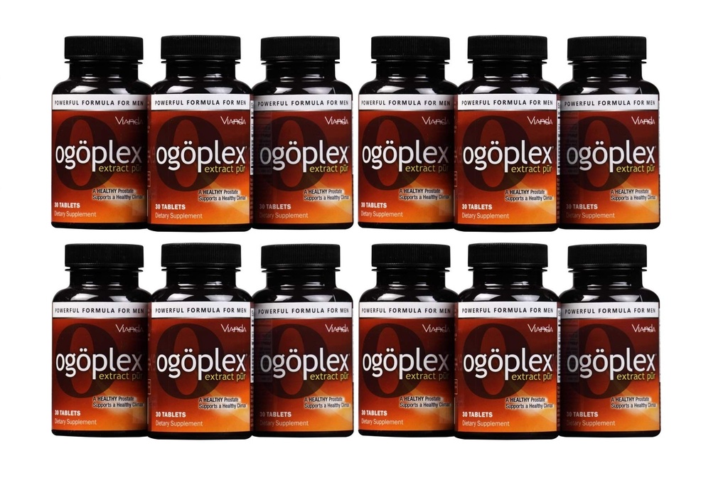 ogoplex 男前列腺保健和泌尿支助补充剂,配有格莱敏克斯(瑞典花瓣),Saw Palmetto,植物醇和淋巴-1个月供应(12包)