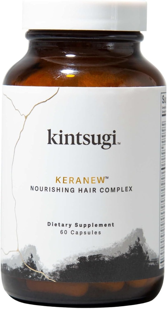 Kintsugi Kera New Nourishing hair Complex - 帮助抗争老化的头发标志, 坚固, 挥发性刺伤- 支持健康, Fuller looking Hair w/ Keratin, Collagen, & Biotin (60 Capsules)