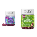 OLLY 便秘救济 30厘米,能源 Gummy 60厘米 - Rhubarb Prunes Amla Berry, B12 CoQ10 Goji 热带
