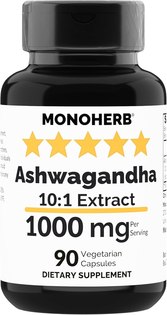 MONOHERB Ashwagandha 提取 1 000毫克 - 90 个蔬菜卡普尔