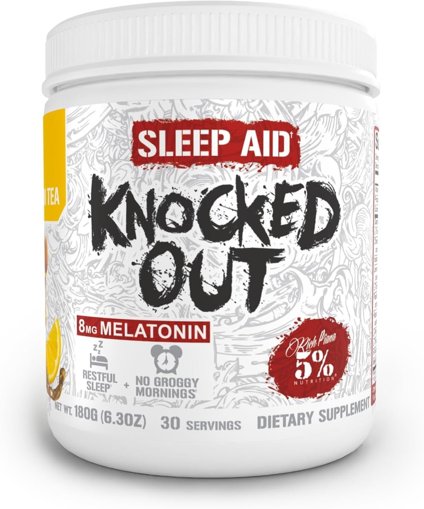 5% 营养 富人皮亚娜 敲倒自然睡眠援助粉 | 工作后恢复和深睡补充品 | GABA, Melatonin, Chamomile, Tyrosine, 5-HTP, & More | 30 服务(蜜柠檬茶)
