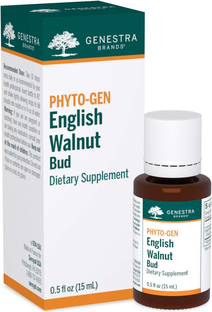 Genestra Brands English Walnut Bud – Herbal Supplement – 0.5 fl. oz. (英语).