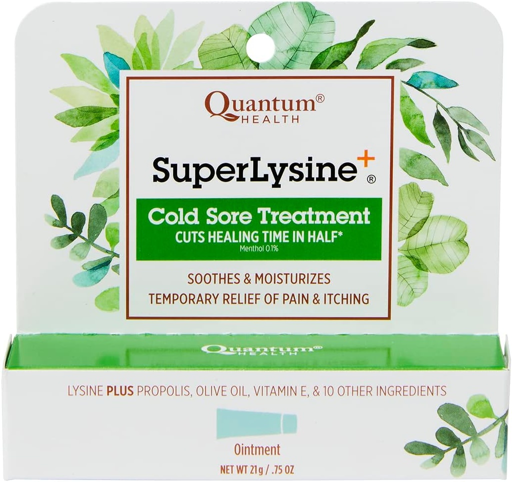 量子超Lysine + 冷酸治疗 Ointment → Relieves pain, Burning, and Iching → Cuts 治愈时间在半|0.75 Ounce.