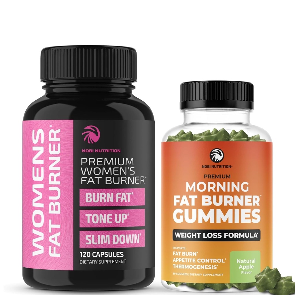 Fat Burn Gummys 和 补充 women + 绿色茶叶和Raspberry Ketones 的完整体重损失支持 + 使用 Appetite 抑制剂、代谢促进剂、 & Belly Fat 减肥剂 → 60 Gummys 和 120 Pills