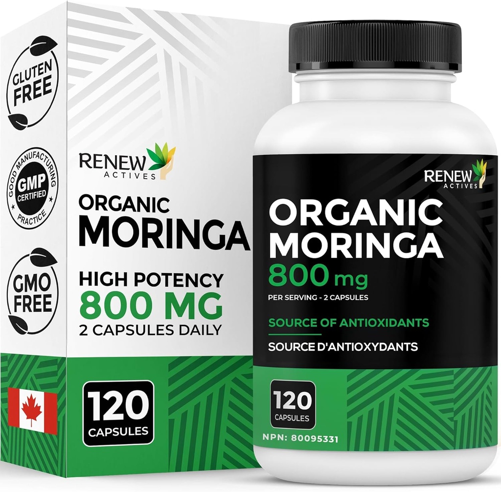 每2个卡普尔-抗氧化剂-Rich Moringa Oleifera-促进良好健康与健康-容易吞咽-加拿大制造120个卡普尔