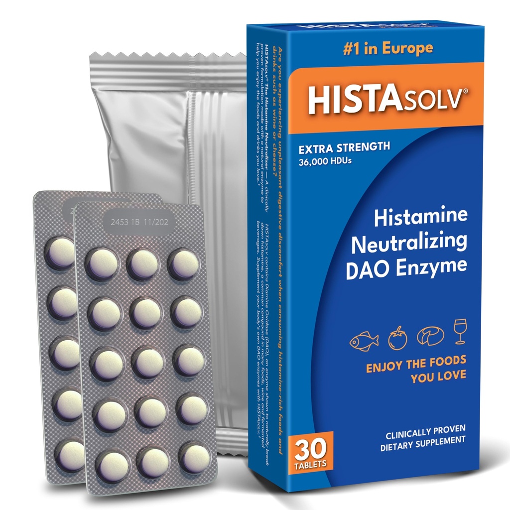 Histatav Extrastrong DAO Enzyme 异胺食品不容忍补充剂 - 易感消化不良 - 专利技术 - 奥地利制造 - 30包