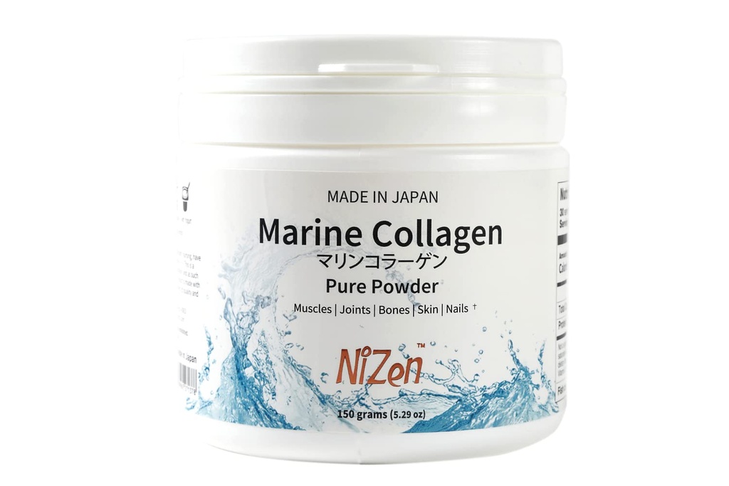 Nizen Marine Collagen纯粉,水解的Peptides 易向Digest氨基酸补充剂. 无味者. 非发光者. 日本产的 5.29oz (英语).