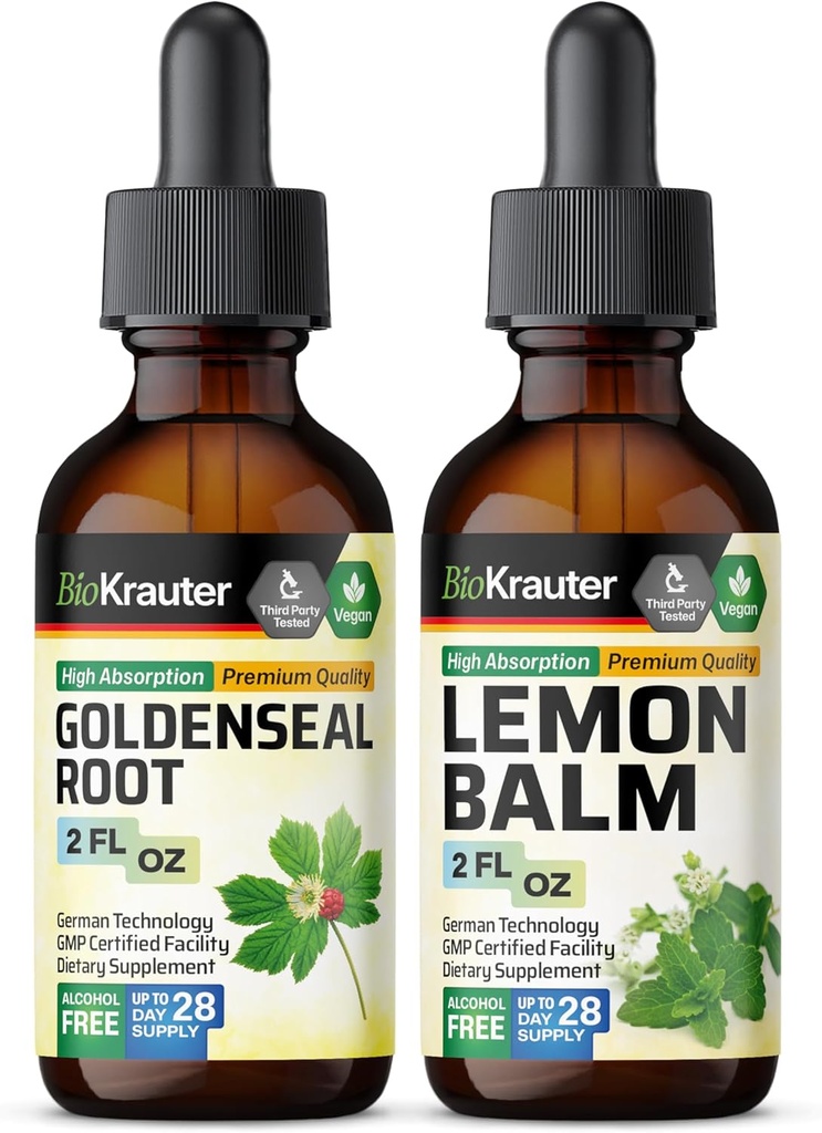BIO KRAUTER 金色纹章 2 Fl. Oz. & Lemon Balm Tincture 2 Fl. Oz.