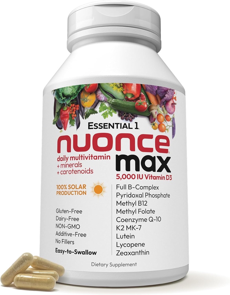Andrew Lessman 必需-1 nuonce max multivitamin 5000 IU 维生素D3 180 小盖子. 100 mcg Methy B12. CoQ10 卢泰因 Lycopene Zeaxanthin. 高潜. 没有附加物。 最高一级日报