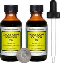 Lugol的碘 / 2% 溶液 / 4 Oz in Two Amber Glass Bottles/ Free Droppers/ 美国