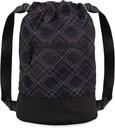 Flex Cinch Drawstring Gym Bag for Women with Graphic Design – 持久轻量级 Gym Cinch Bags – Great for Gym Bag, Traveling, and Overnights – 黑/玫瑰 - 几何