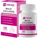 OMOGS Collagen Peptides Capsule, Naturally Sourced Hydrlyed Collagen 配有生前和Cranberry 提取剂 - 头发、皮肤、钉子、联合、消化卫生和免疫支持,非GMO, 100 Capsule