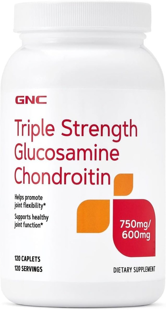 GNC 三强Glucosamine Chondroitin 750mg/600mg, 120 caplets, 支持健康联合函数