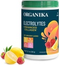 Organiká 带有女性和男性强化凝胶粉的电解剂 - 13 oz - Zesty Lemon Berry - Flaversent Effervescent Efferrolyte & Collagen Drinch Mix - 深水化,流动性,皮肤,毛发,和钉