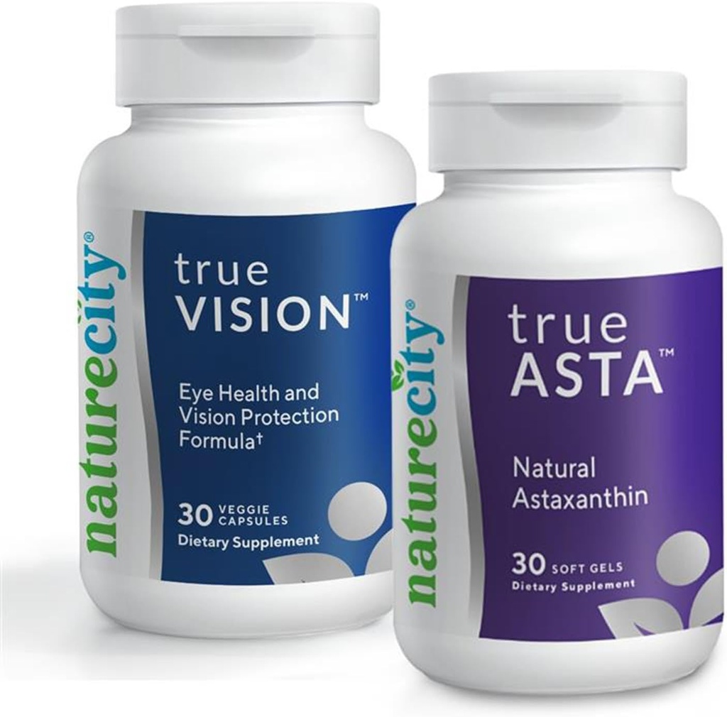 NatureCity Vision 支持 BundleXX真象眼健康公式,30 Veggie Capsules + TrueAsta Marine