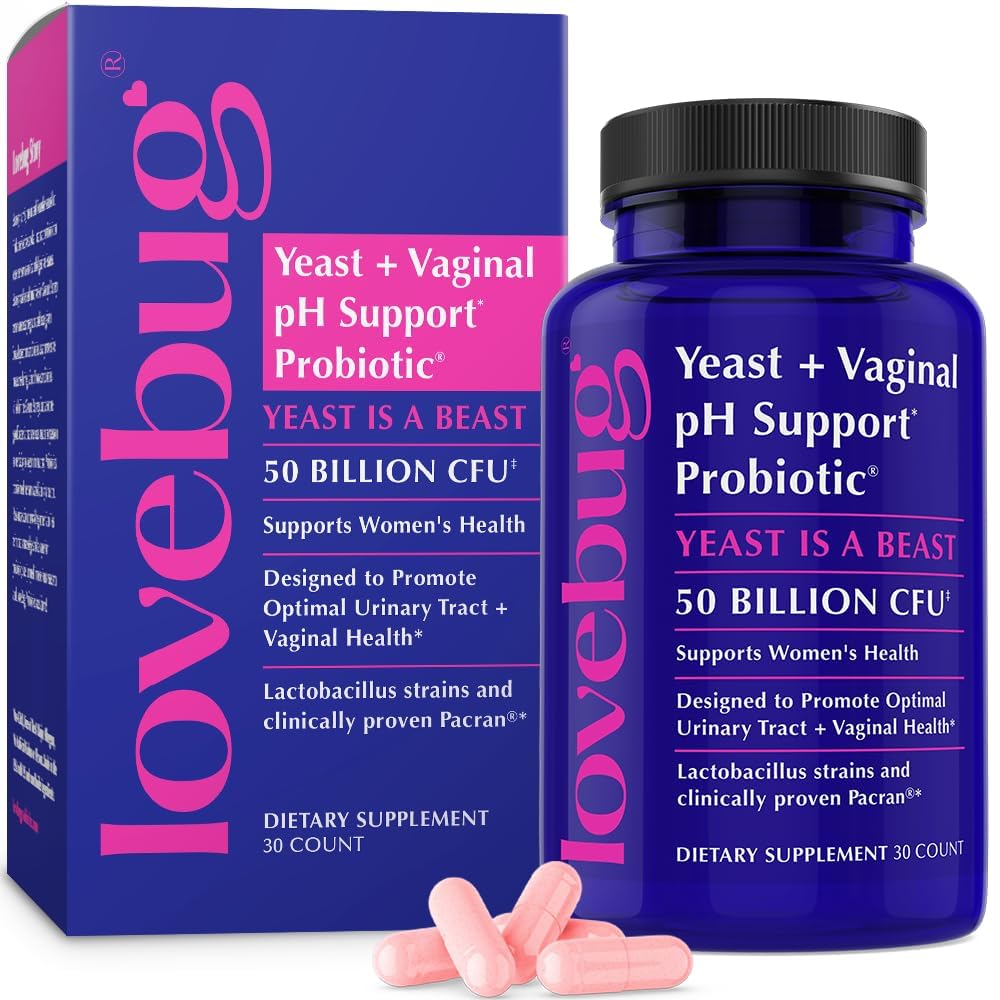 LOVBUG PANCAN – 支持UTI、BV、ODOR和PH平衡的多排生素 – 女性近亲植物和消化保健的阴道生素 – 30 Capsules
