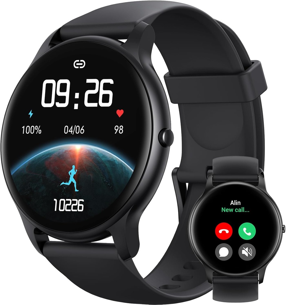 Parsonver Smart Watch for Men Women (Answer/Make Calls), HD Screen Fitness Tracker IP68 防水100+运动模式,心率睡眠监视器,Pedometer,Android Phone/iPhone兼容性智能监视器