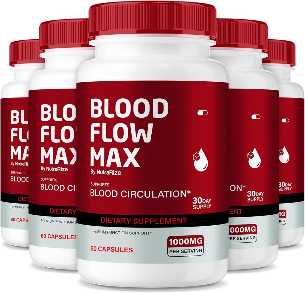 (5 Pack) 血液流 Max Capsules, 血液流 Max 高级血液支持公式, 健康血液流通最大强度补充剂, 总体健康的所有天然药丸, 评论(300 Capsules).
