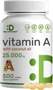 DEL 添加高概率维生素A 25000 IU,500 Coconut Oil Softgels |易吸收,天然鱼肝油源 – 维生素换眼,Immune, & Skin Health – 易吞,非GMO