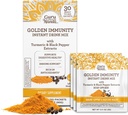 GuruNanda Golden豁免 与Turmeric & Black Pepper 混合饮品 - 富含抗氧化剂支持免疫系统与消化健康 - Saffron & Almond Flavored, On-The-Go Sachets(30 Counter)