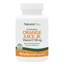 NaturesPlus 橙汁 少儿可食用维生素C - 100毫克,植物药片90枚 - 免疫辅助剂,抗氧化剂 - Gentle On Tomach - Gluten - Free - 90 services