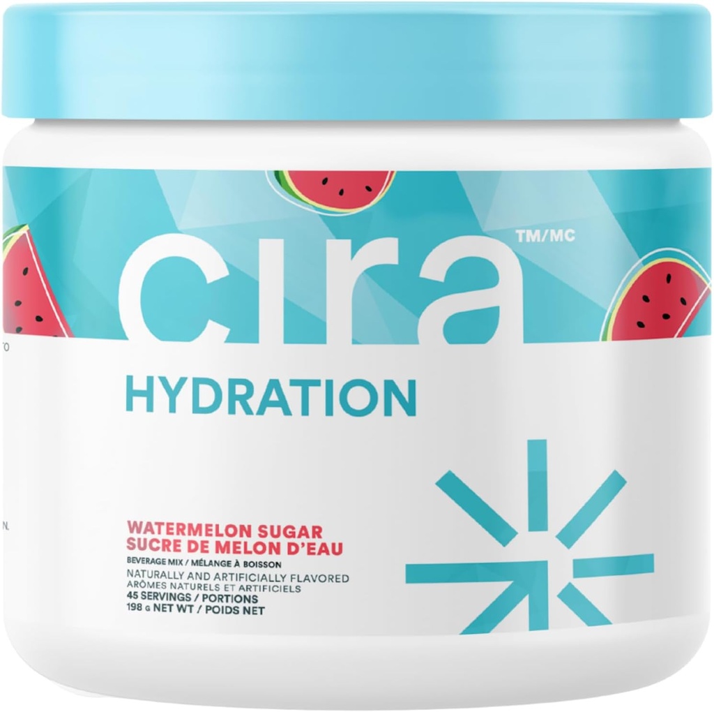 Cira水解粉(45种服务) - 电解质饮料与喜马拉雅盐混合,用于脱水救济和恢复 - 西瓜糖