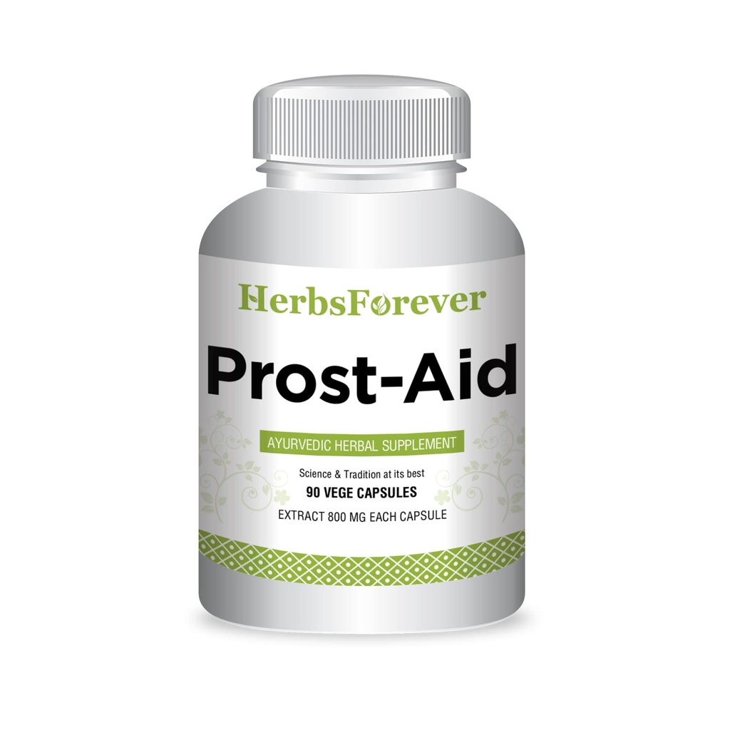Herbsforever Prostaid Ayurvedic Herbal 男子健康补充药 90个蔬菜,每个800毫克,对总体健康和生命力的自然支持