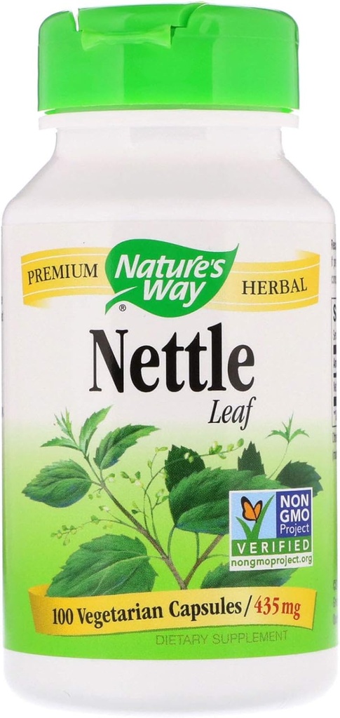 Nature's Way Nettle Leaf 435 mg,TRU-ID认证,非GMO项目,蔬菜,100 Counter,Pack of 2