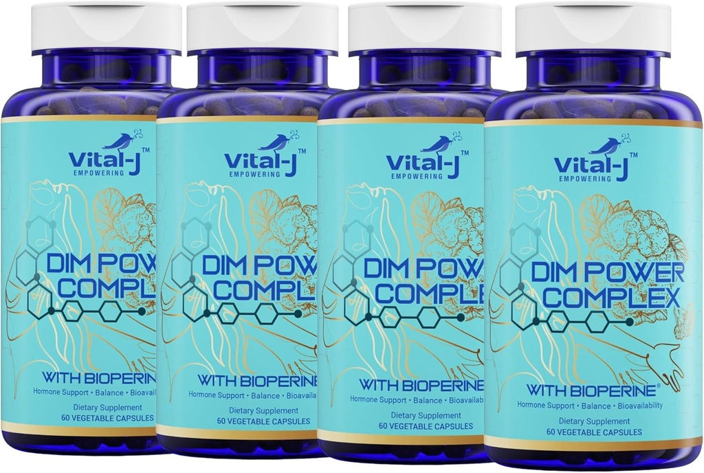 4-in-1 DIM Potent Complex 300mg -- -- 雌激素平衡和代谢、能量和更年期支持补充剂,配有生物丙烯(x4),钙和布罗科利提取剂 -- -- 供妇女和男子使用