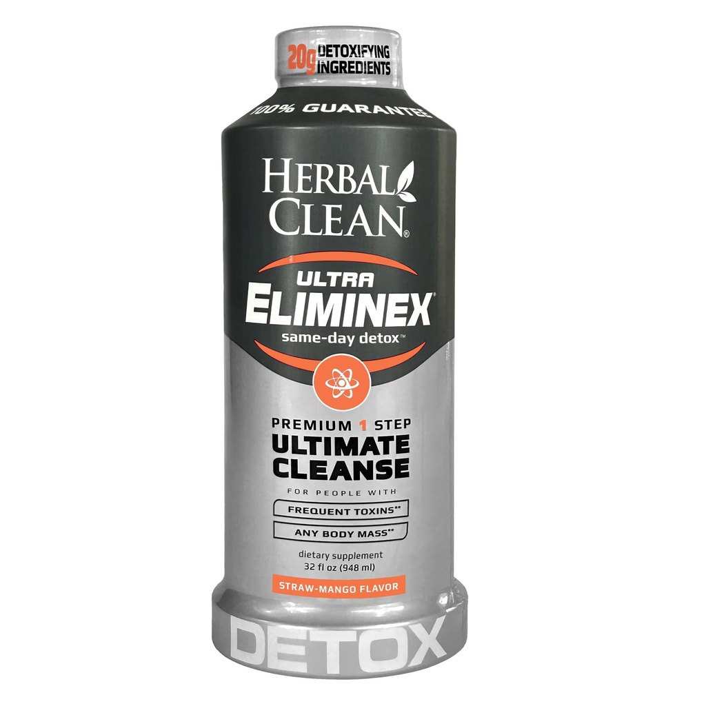 草本植物清洁 同一天 Ultra Eliminex Detox cleanse drink * (32 fl oz) - 草本植物-芒果全体清洁 Detox drink with Milk Tetle种子 * for high毒素*,维生素 B12 for Men and Women