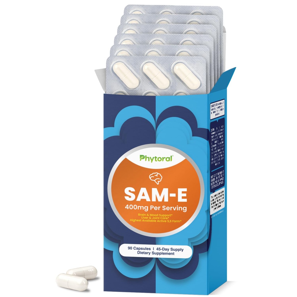 纯SAM E 补充400mg - 诺特罗比SAM E 400mg 个人为记忆和大脑支持服务,联合和活体健康 - 天然S- 乙酰胺促进混合平衡 - 90卡普尔