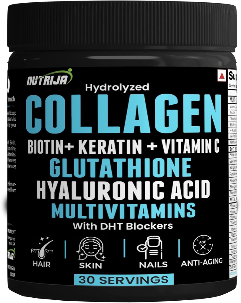 含Glutathione、Hyaluronic Acid、维生素C、E、锌和DHT阻塞剂和多维坦剂的凝胶粉 -- -- 30种(未尝使用)