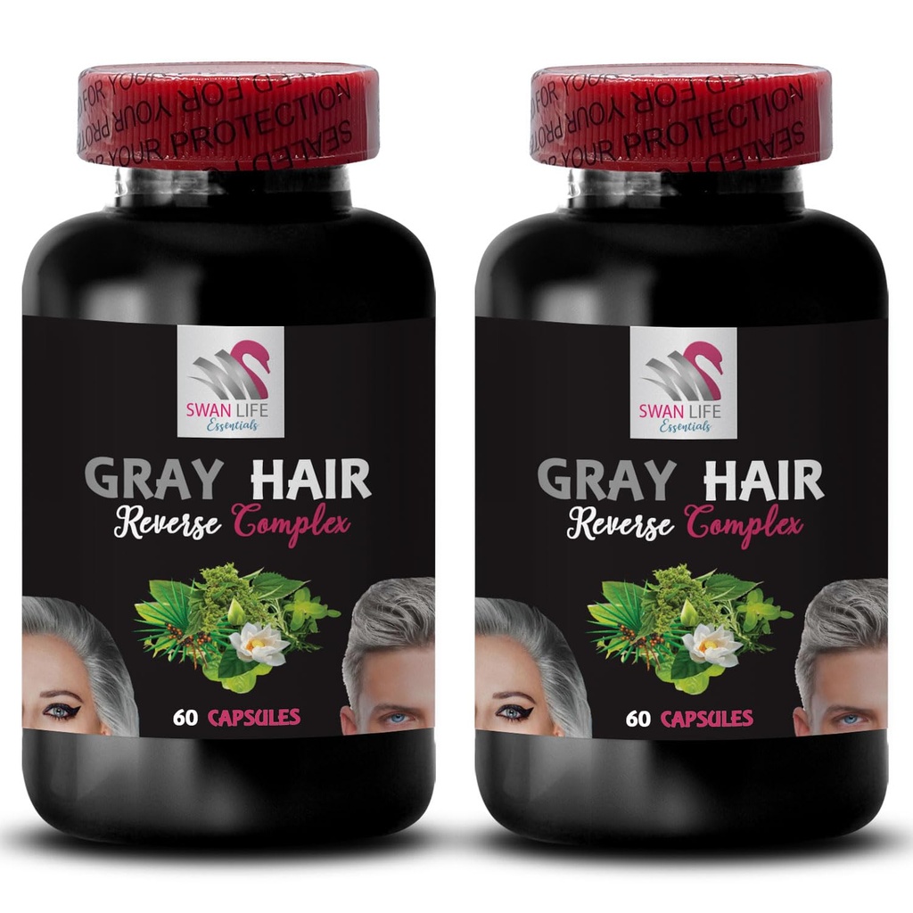 头发浓缩 - Gray Heir ReVERSE - 头发振兴器,彩色助推器,拉迪安特头发,发荫复兴,头发变换,光滑头发,青春外观,富有发色 2瓶120盖