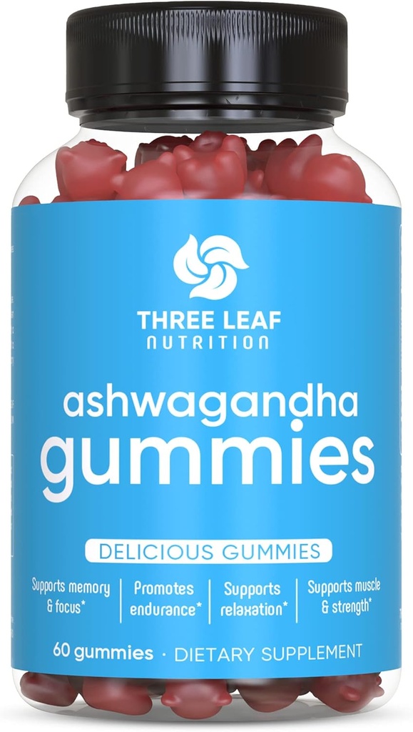Ashwagandha Gummys for Men & Women - Ashwagandha 补充支持焦点,记忆,冷静与能源 - Ashwagandha Extract Gummy - 60 Gummys