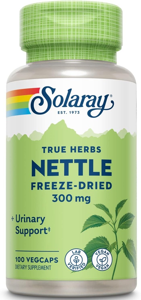 SOLARAY NetTle 叶片冻结 干燥, Veg Cap (Btl-Plastic) 300mg | 100ct