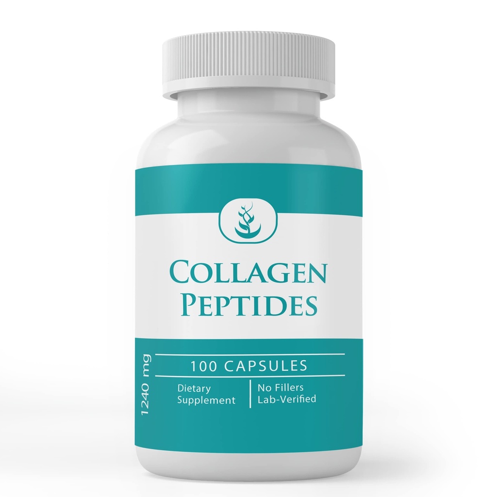 纯原始成份 Collagen Peptide, (100 Capsules) 纯纯, 无添加剂或填充剂, 实验室验证