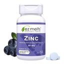 EZ 熔化锌 -- -- 免疫、消化和皮肤健康支助补充剂 -- -- 非GMO、Vegan和Gluten-Free -- -- 蓝莓爆破 -- -- 60块可溶解药片(60枚)